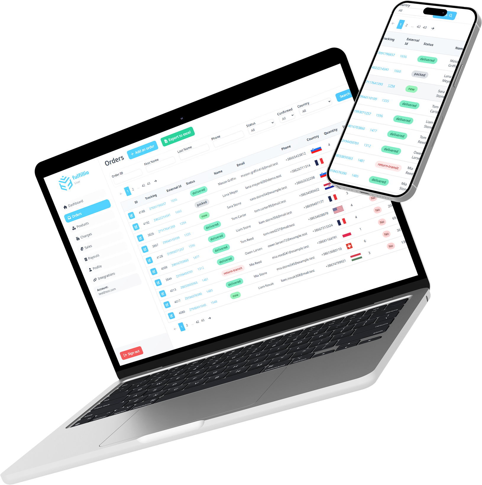 Balkan Gateway application dashboard